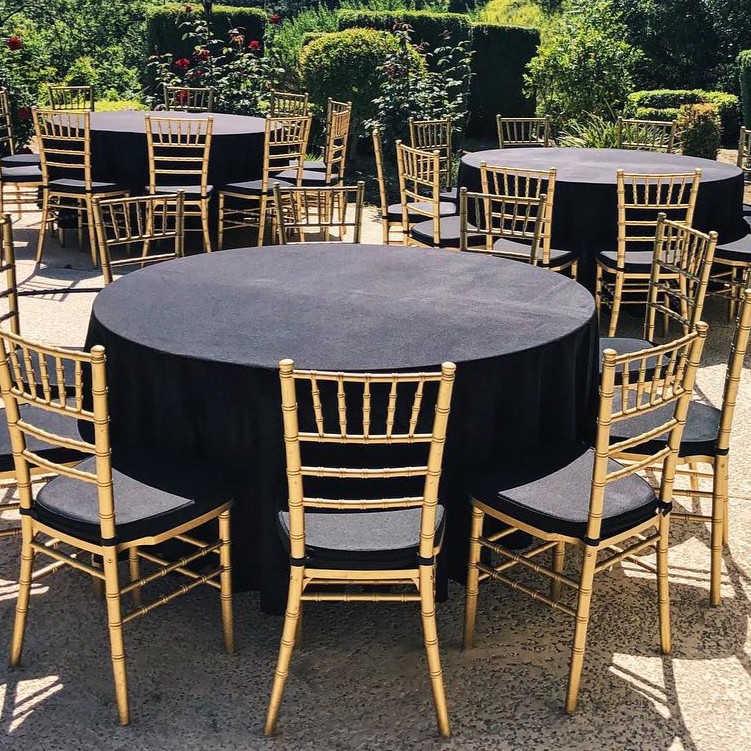 black round table linens