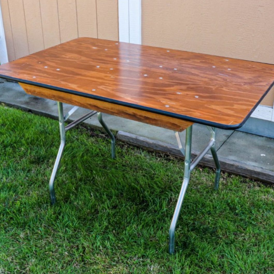 small wood folding banquet table