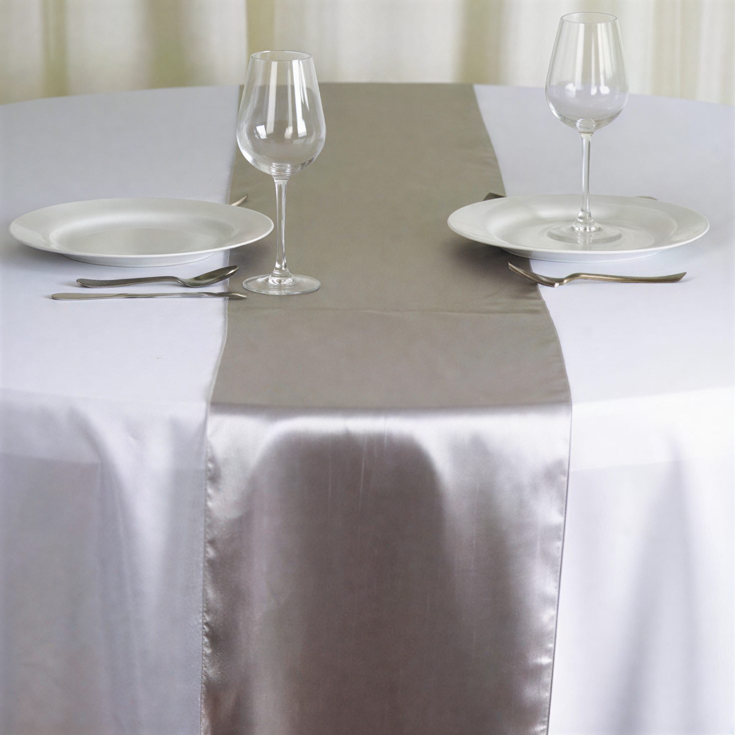 tablecloth silver table runner