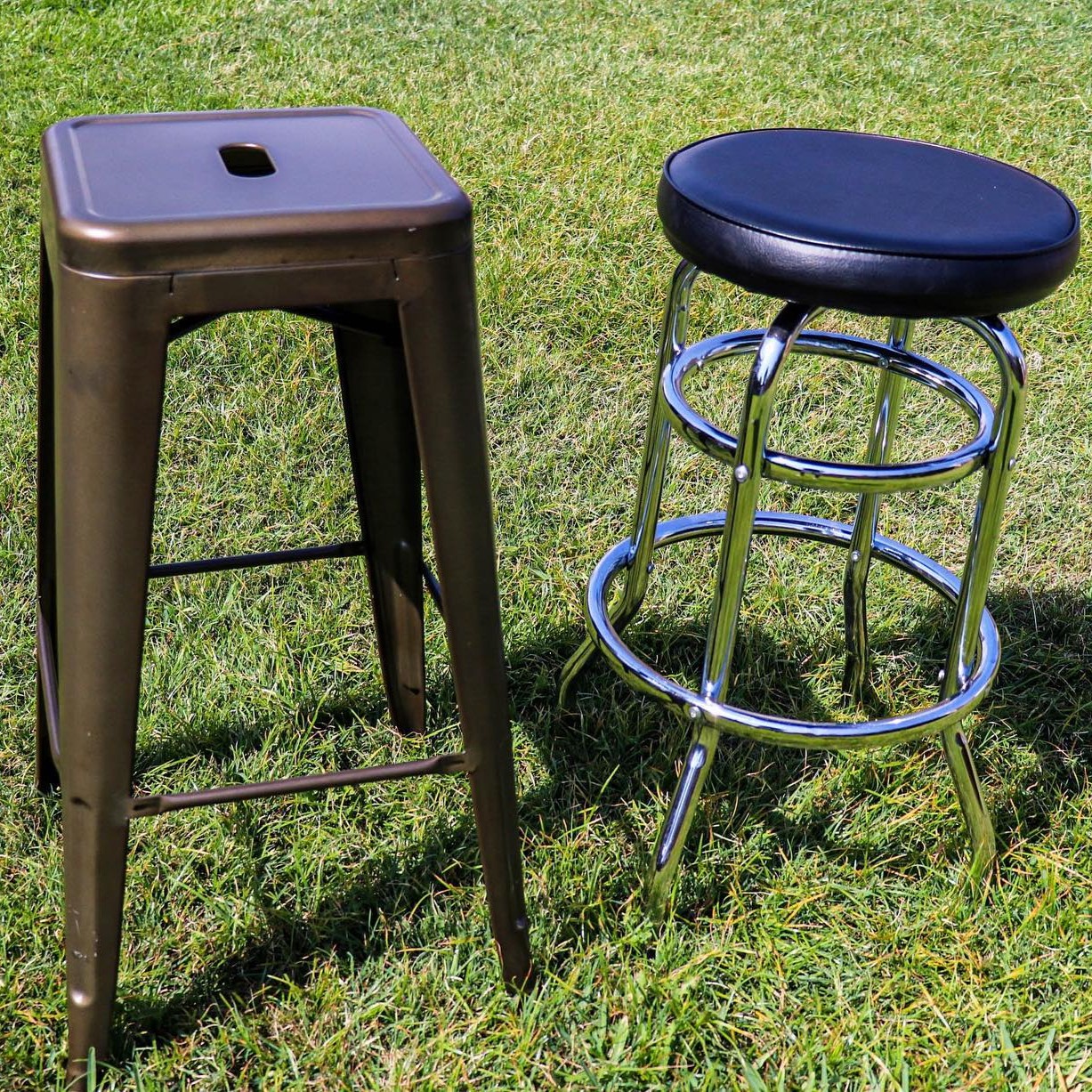 tolix and chrome barstools